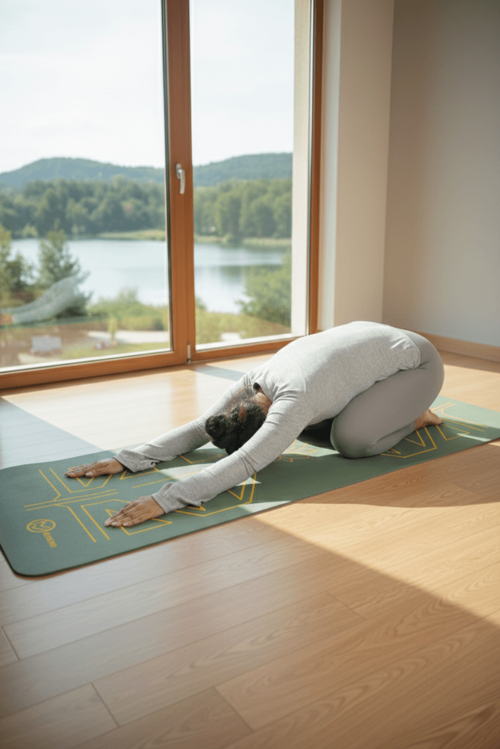 Body Alignment TPE Yoga Mat ( Olive Green ) - Image 4